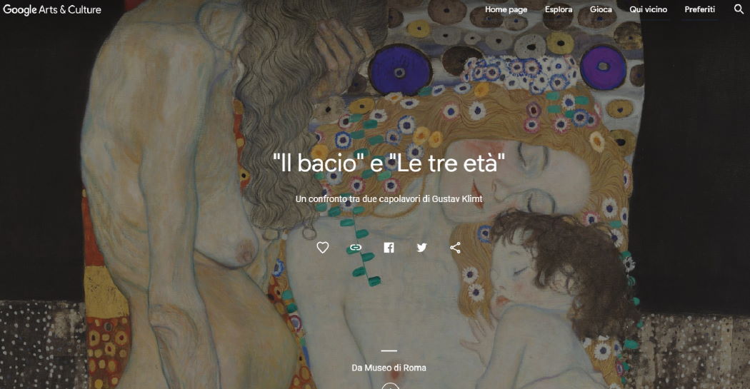 Google Arts & Culture per KLIMT: Il bacio e le tre età