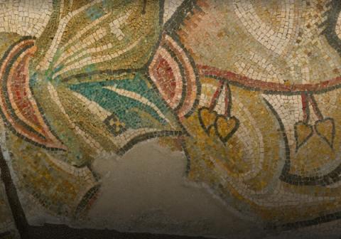 Dettaglio del Mosaico con le scene di caccia alla Centrale Montemartini